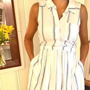 White and Blue Stripe Sundress